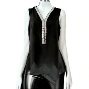 Vero Moda Black Sleeveless Blouse with Silver Accents